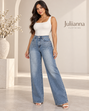 Cargar imagen en el visor de la galería, Jeans Brillos Stretch Cintura Premoldeada