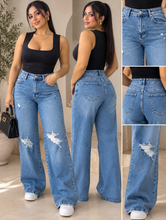 Cargar imagen en el visor de la galería, Jeans Oli.VY Monica | Wide Leg Stretch Tiro Alto Premium