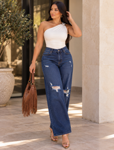 Cargar imagen en el visor de la galería, Jeans Oli.VY Yatana | Wide Leg Stretch Premium Azul Oscuro
