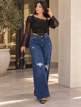 Cargar imagen en el visor de la galería, Jeans Oli.VY Yatana | Wide Leg Stretch Premium Azul Oscuro

