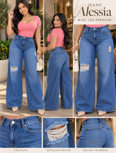 Cargar imagen en el visor de la galería, Jeans Alessia | Wide Leg Stretch Premium
